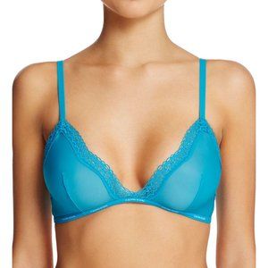 Calvin Klein Sheer Marquisette With Lace blue